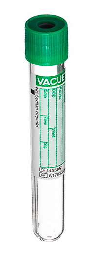 Пробирка вакуумная 455051 Vacuette 9 мл 16х100 мм с антикоагулянтом натрий гепарин 50 шт, Greiner Bio-One, Австрия