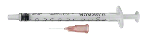 9161376C	Шприц инсулиновый трехкомпонентный Омнификс U100 1 мл  с приложенной  иглой 26G  0,45x12мм