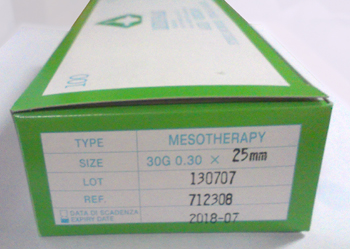 Упаковка самых длинных игл для мезотерапии 30g * 25 мм